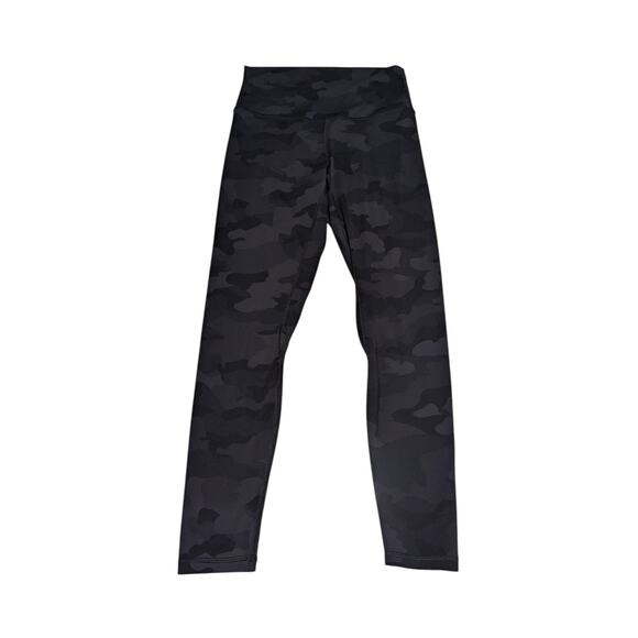 Lululemon Align Leggings 25in Black Camo Multi Womens 4 Dark Gray Sportswear - Picture 1 of 3